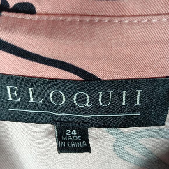 ELOQUII Pajamas 2 Piece Set Womens 24/26 Pink Abstract Print Plus Size Rayon - Picture 14 of 16